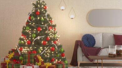 Sala com decoração de Natal