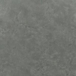 Piso vinílico cinza-escuro imitando cimento queimado.