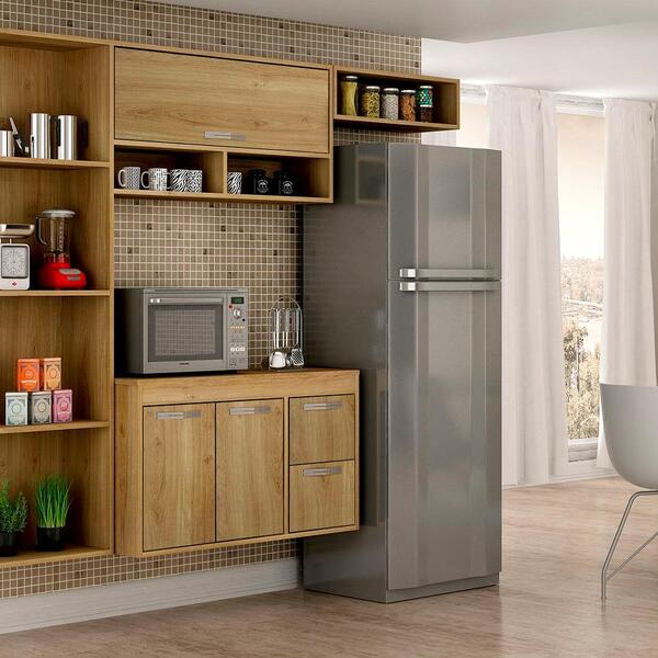cores de armário de cozinha planejado: Armário Cozinha Esmeralda com 3 Portas