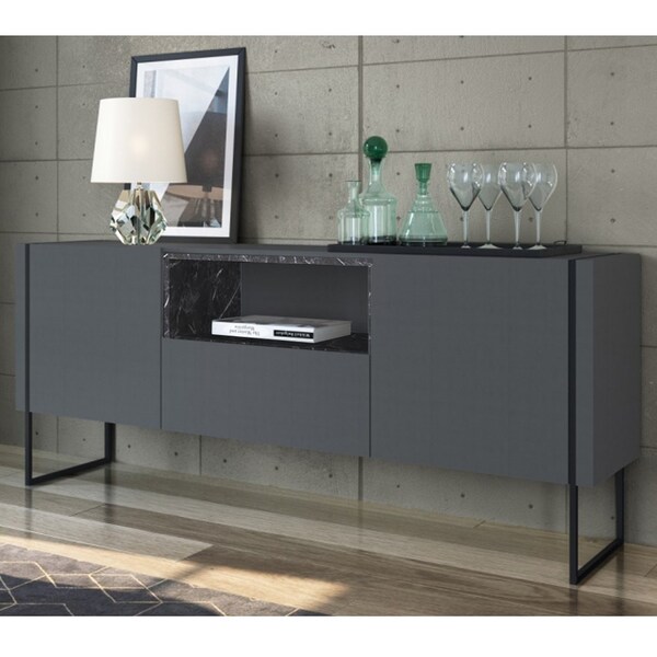 Armario de cozinha estilo industrial: Buffet com 3 Portas e 1 Nicho