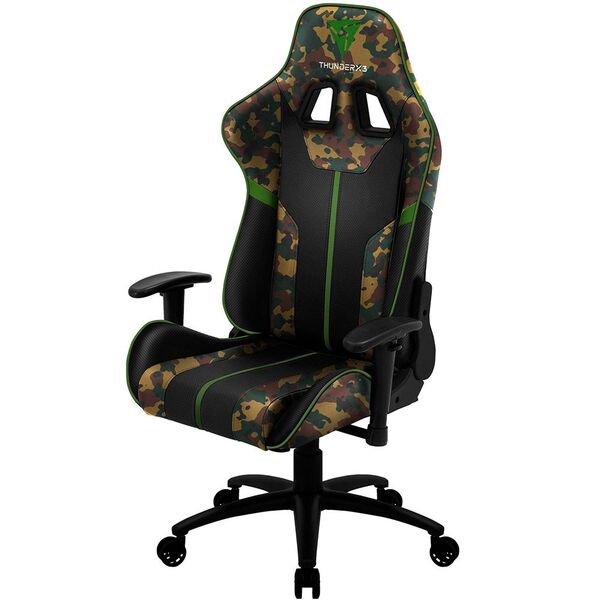 Cadeira gamer custo benefício: Cadeira Gamer Camuflado Verde Military Thunderx3