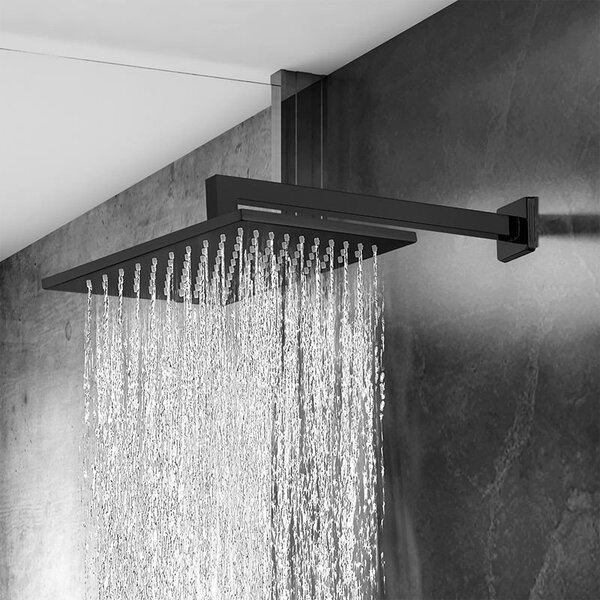 Chuveiros grandes: Chuveiro Grande Quadrado Inox Preto