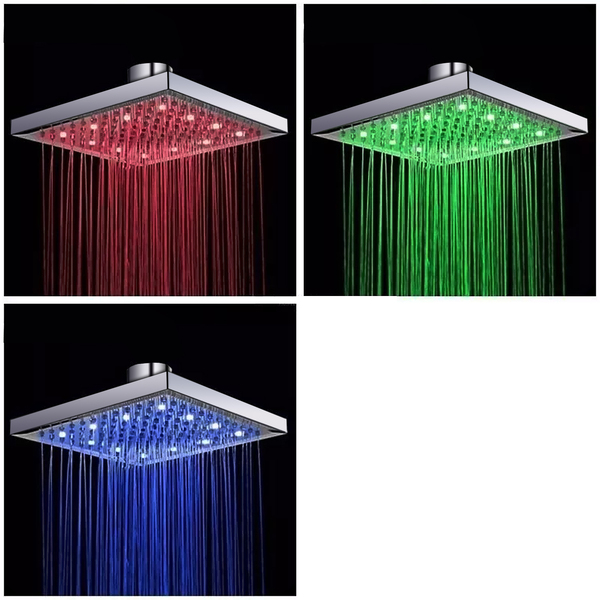 Chuveiros quadrados: Chuveiro Quadrado LED 3 Cores