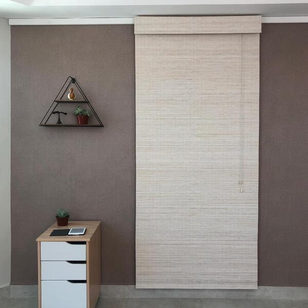 Persiana Romana: Cortina Romana Bambu Block Branca