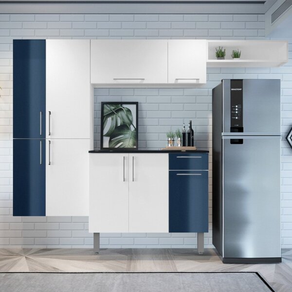 Armários de cozinha azul: Cozinha compacta 4 peças