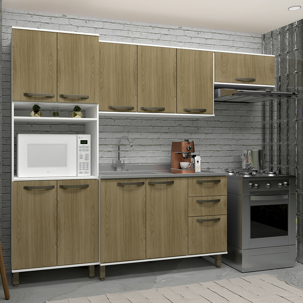 Ideias para armário de cozinha planejado: Cozinha Completa com Gabinete Torre