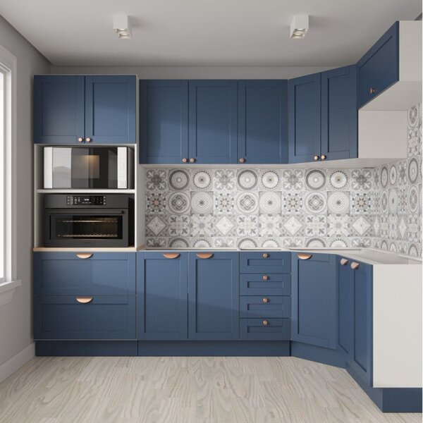 Armários de cozinha azul: Cozinha modulada 7 peças
