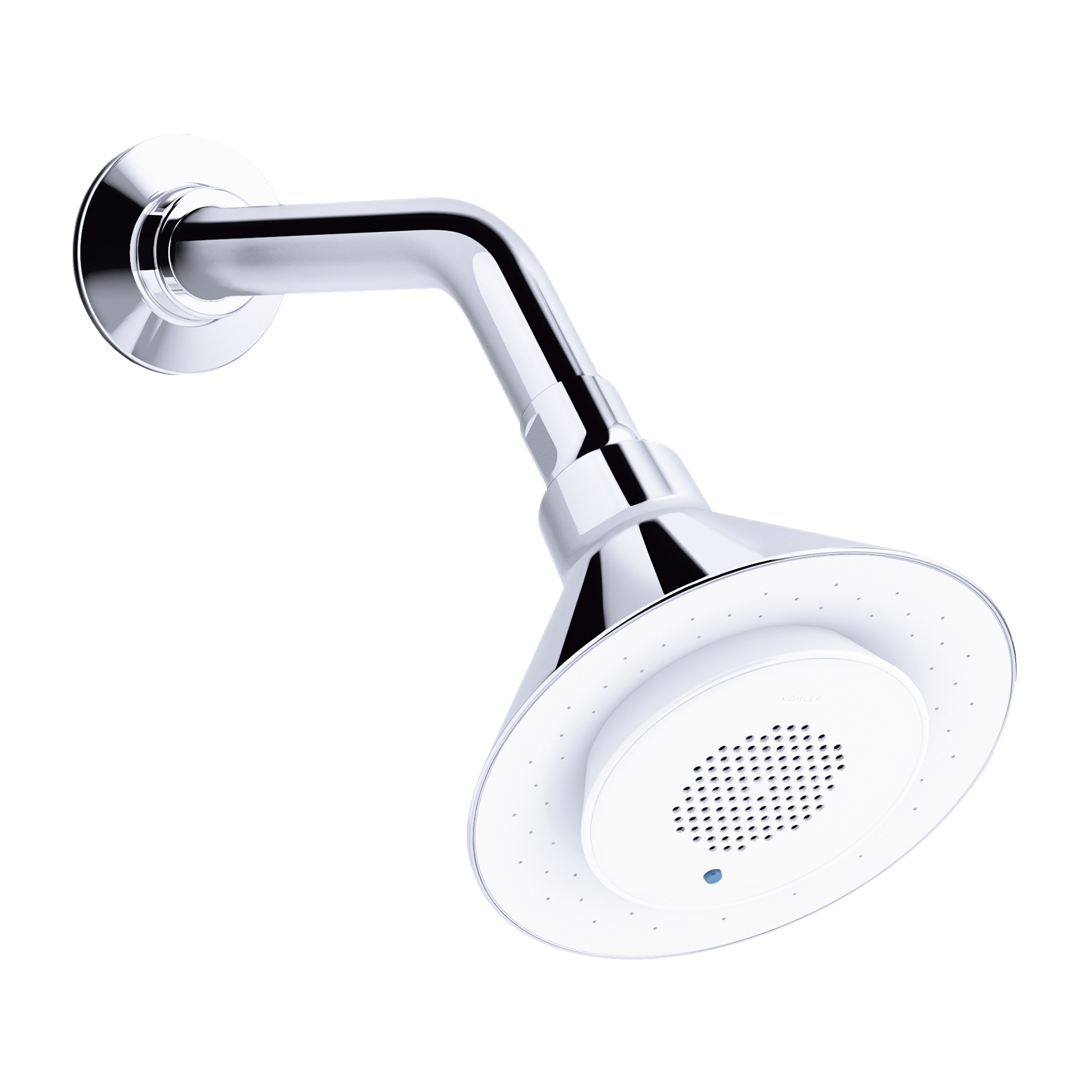 Chuveiros de luxo: Ducha com Caixa de Som Bluetooth Cromada Moxie Kohler