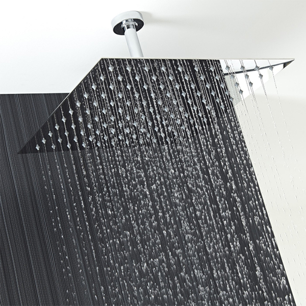Chuveiros de luxo: Ducha De Teto Inox Square Slim Premierdecor ligado