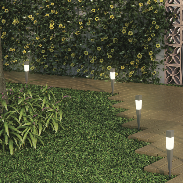 luminaria: espeto solar LED com luz branca