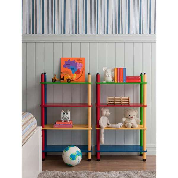 Modelos de estantes: Estante infantil lápis colorida com brinquedos