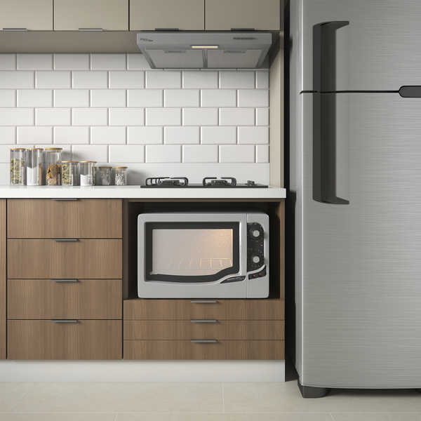 Forno elétrico de bancada: cozinha com Forno Elétrico 44L Fischer Inox