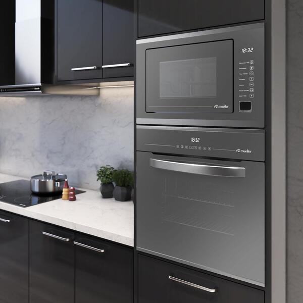 Cozinha clean: Forno Elétrico de Embutir Mueller em balcão de cozinha