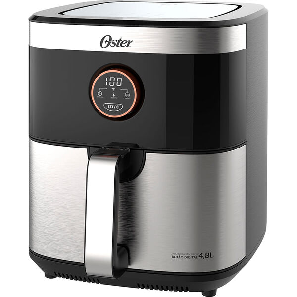 Air fryer Oster: Fritadeira Sem Óleo 2 em 1 Inox 8L