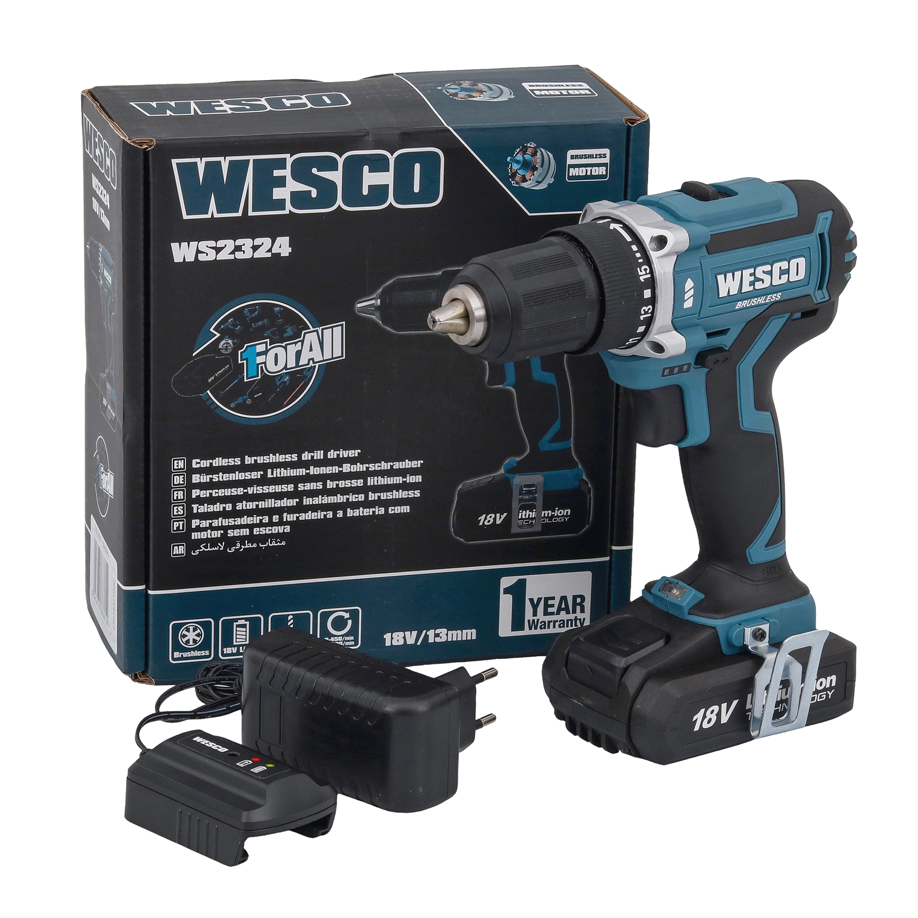 Parafusadeira e furadeira profissional: Furadeira e Parafusadeira a Bateria Wesco Brushless WS2324 Bivolt