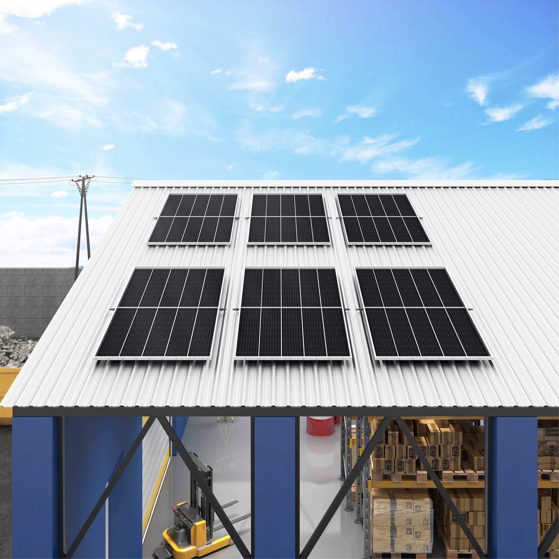 sistema fotovoltaico: kit de placa solar com 2 placas para telha metálica