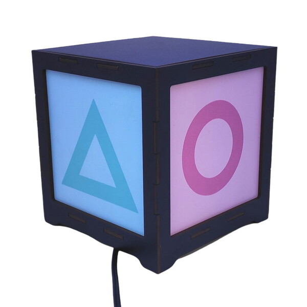 luminárias criativas: box ps gaming minimalista