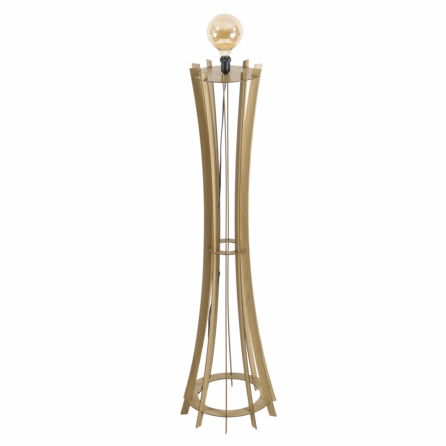 iluminação decorativa: Luminária de chão em MDF Marrom