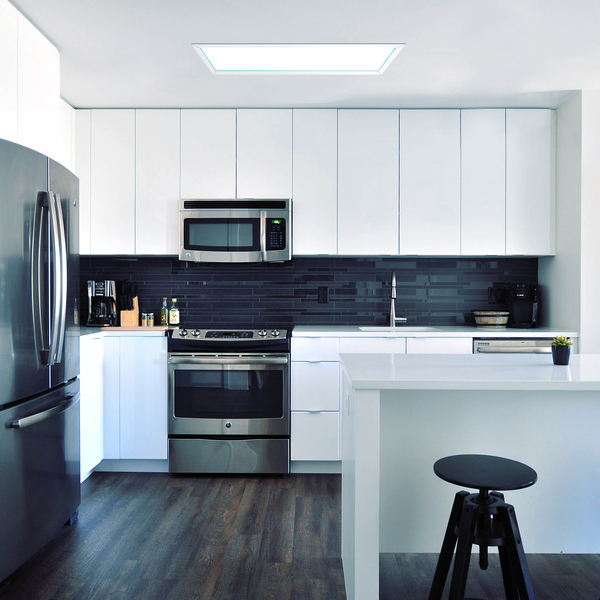qual melhor luminária led para cozinha: cozinha com Painel de LED de Embutir