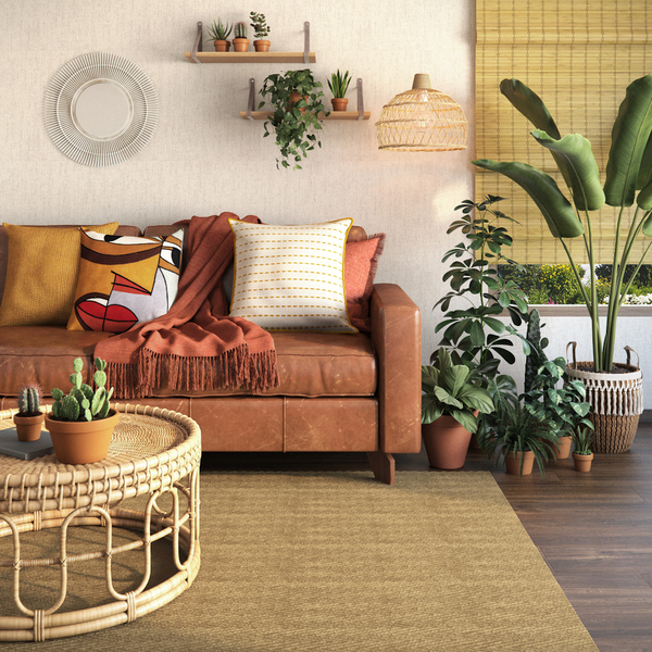 iluminação decorativa: sala com Pendente Bangkok com 1 Lâmpada de Fibra e Metal Branco e Bege