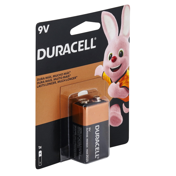 Tipos de pilhas: Bateria Alcalina 1 Unidade Duracell 9v
