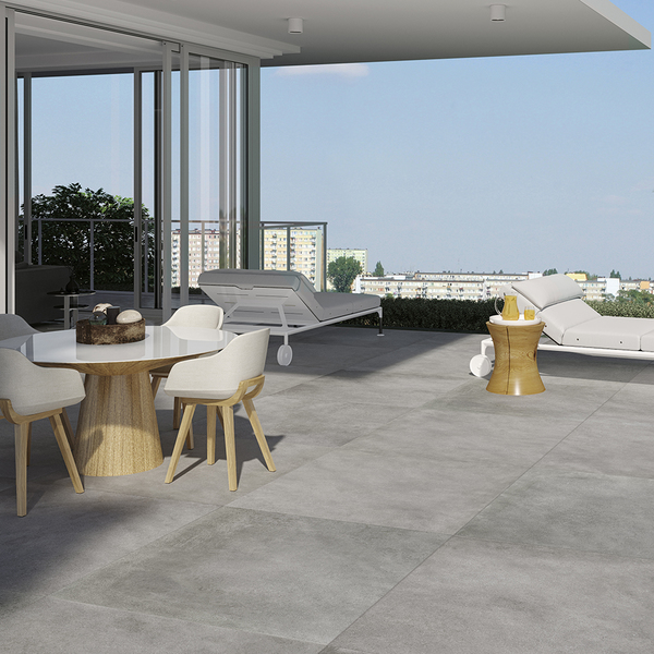 piso rústico para área externa: porcelanato acetinado borda reta portinari