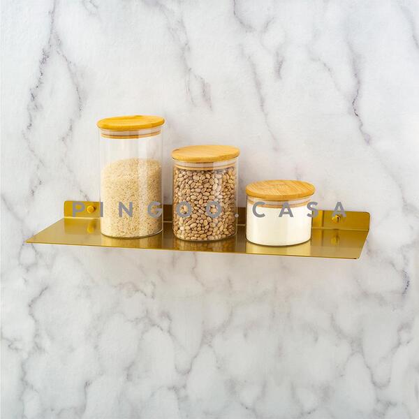 Como organizar uma cozinha pequena pingoo.casa: Prateleira Inox para Cozinha Guará Dourada
