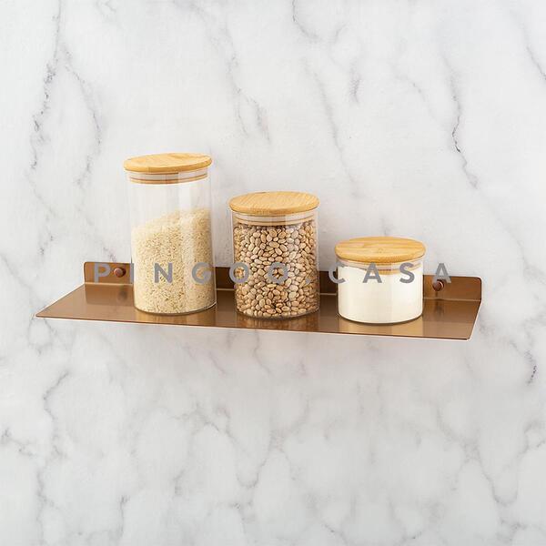 Como organizar uma cozinha pequena pingoo.casa: Prateleira Inox para Cozinha Guará Dourada Rosê