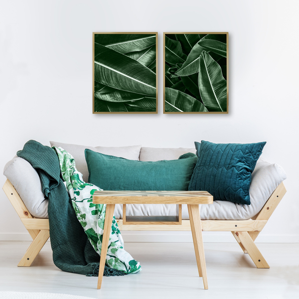 Composição de quadros: Quadros Dandy Verde Inspire em composição simétrica