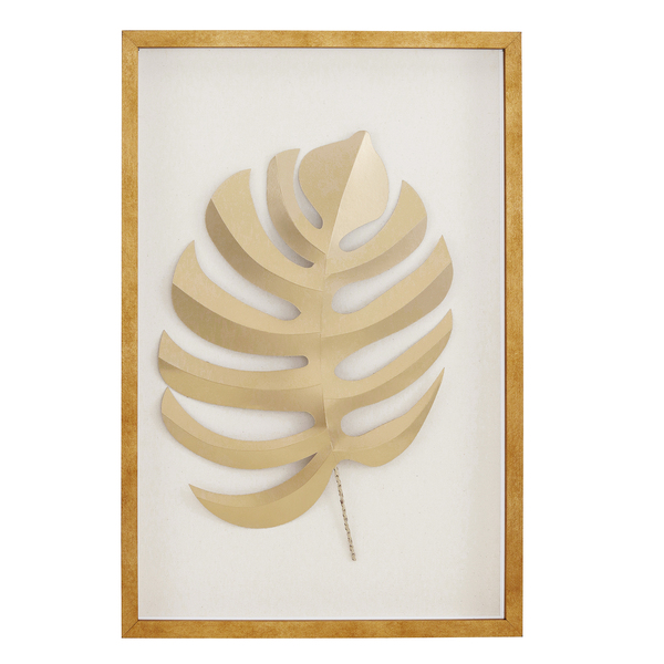 Decoração tropical chic: Quadro Decorativo Arte Manual com Moldura Dourado