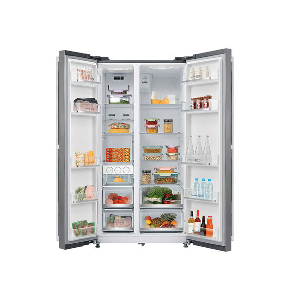 Geladeira Midea é boa: Refrigerador Midea Frost Free Side By Side 528 L Inox duas portas abastecida