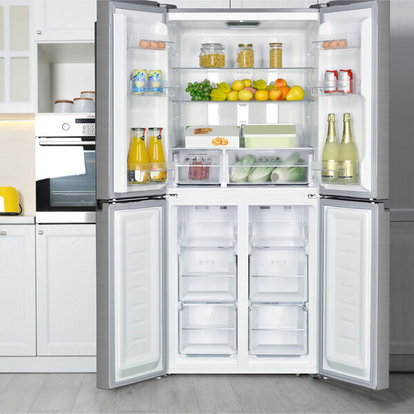 como limpar geladeira inox: Refrigerador Inox Philco French Door
