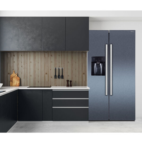 Geladeira que economiza água: cozinha com Refrigerador Philco Side By Side Touch 520 L