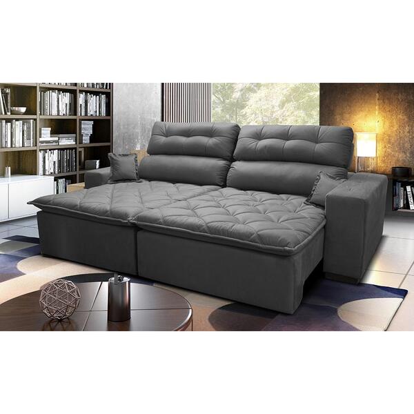 Sofá estilo industrial: sala com Sofá Retrátil e Reclinável Velusoft