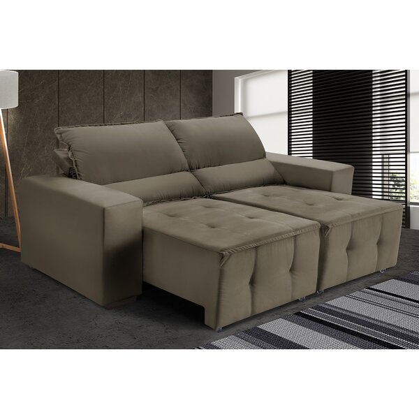 Como limpar sofá de suede: sala com Sofá retrátil reclinável capuccino