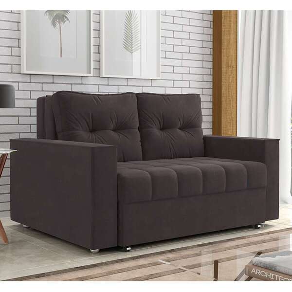 Como limpar sofá de suede: sala com sofá-cama casal marrom