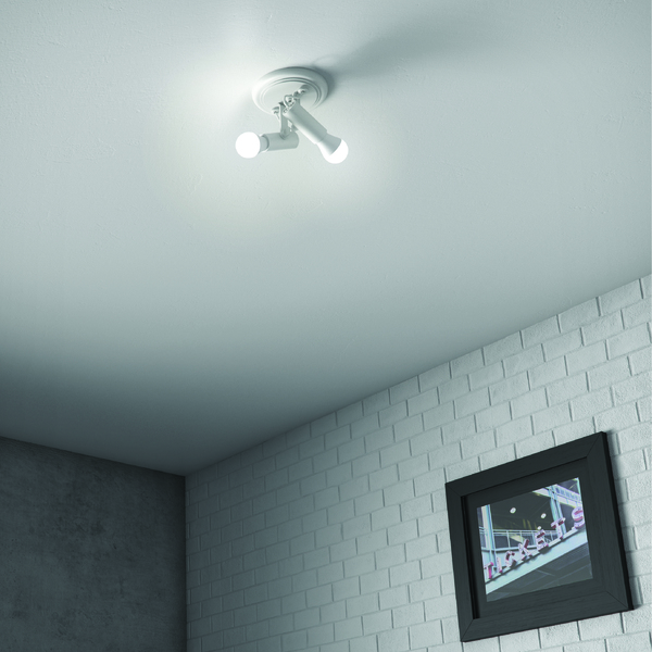 Iluminação para quarto: Spot de sobrepor com 2 lâmpadas em teto