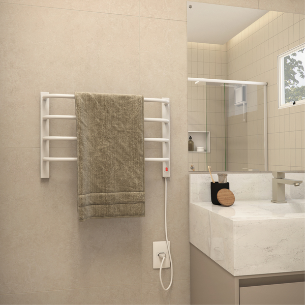 Toalheiro Térmico de Parede 36x56 cm Branco em banheiro