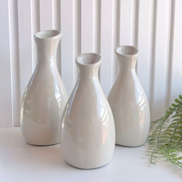 Mesa posta cafe da manha: Trio de Vasos Decorativos