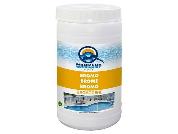 Embalagem branca e amarela de bromo.