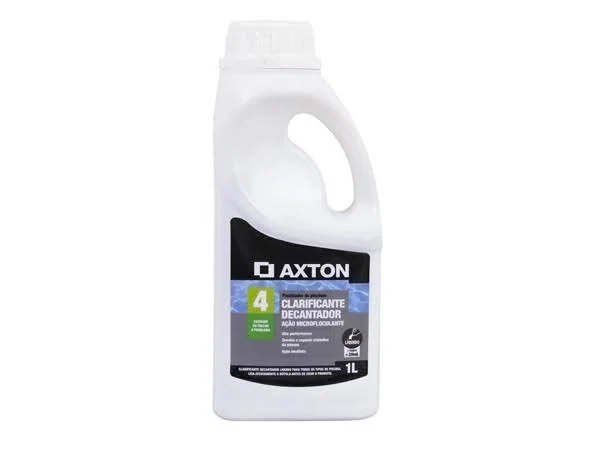 Embalagem branca de um clarificante da marca Axton.
