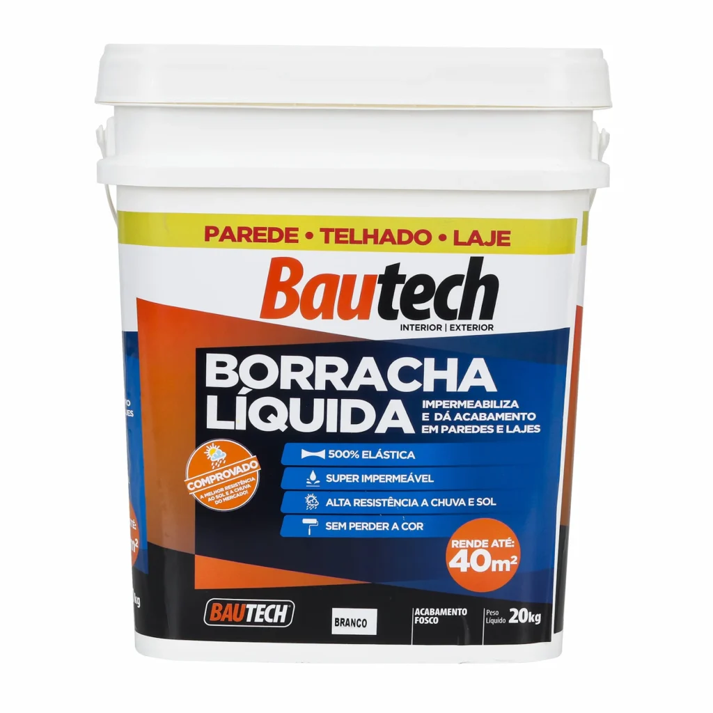 Embalagem branca da borracha impermeabilizante Bautech.